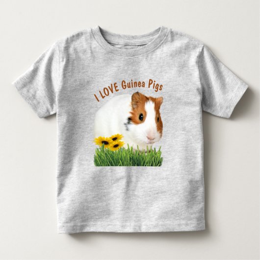 Cute I LOVE Guinee Pigs Sunflower Custom Kinder Shirts (Voorkant)