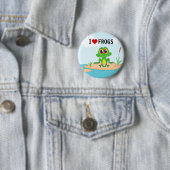 Cute I love (hart) Frogs Pinback Button (In situ)
