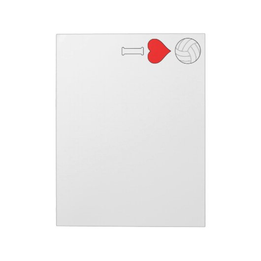 Cute I Love/Heart Volleyball Notitieblok (Linkerzijde)