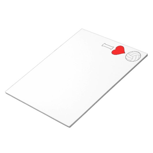 Cute I Love/Heart Volleyball Notitieblok (Schuin)