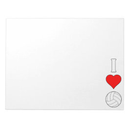 Cute I Love/Heart Volleyball Notitieblok