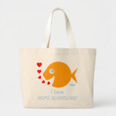 Cute I Love Homeschoice Teacher Book Bag Grote Tote Bag (Voorkant)