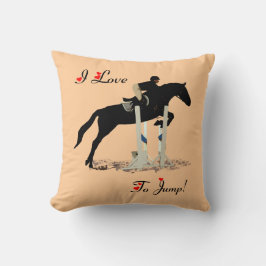 Cute I Love Jump Horse Pillow Kussen