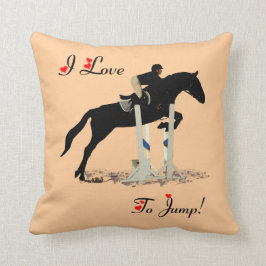 Cute I Love Jump Horse Pillow Kussen