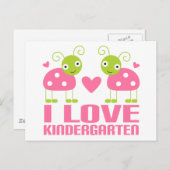Cute I Love Kindergarten Ladybug Gift Briefkaart (Voorkant / Achterkant)