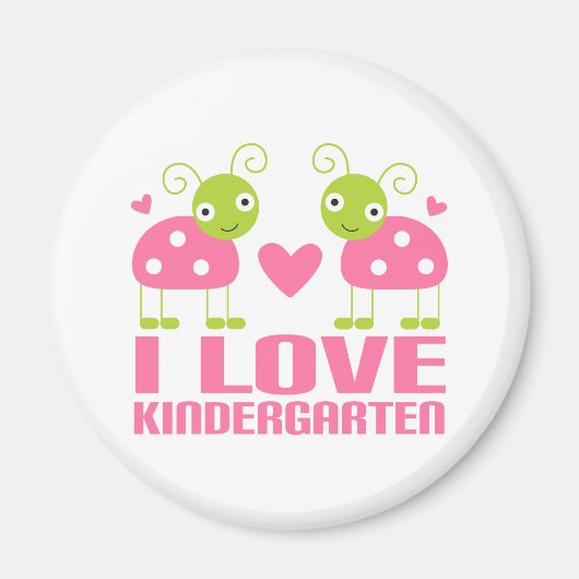 Cute I Love Kindergarten Ladybug Gift Magneet (Voorkant)