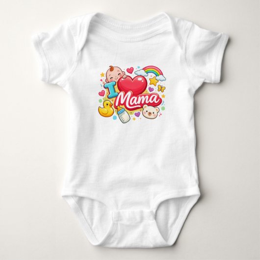 Cute I Love Mama Baby Design Romper (Voorkant)