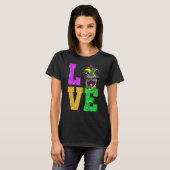 Cute I Love Mardi Gras Pug Dog Puppy Lover Premium T-shirt (Voorkant volledig)