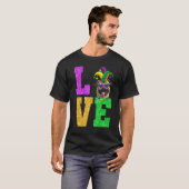 Cute I Love Mardi Gras Pug Dog Puppy Lover Premium T-shirt (Voorkant volledig)