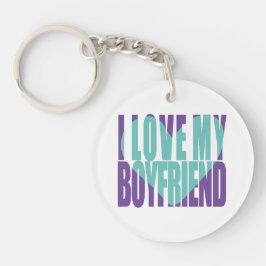 Cute I Love My Boyvriend Heart Photo Personated Sleutelhanger