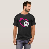 Cute I Love My Dog Puppy Cat Paw Heart T-shirt (Voorkant volledig)
