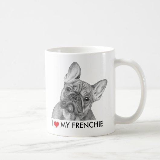 Cute "I love my Frenchie" Franse Bulldog mok (Rechts)
