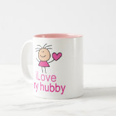 Cute I Love my Hubby T-shirt Tweekleurige Koffiemok (Voorkant links)