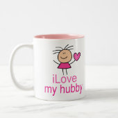 Cute I Love my Hubby T-shirt Tweekleurige Koffiemok (Links)