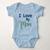Cute I Love My Ma Baby Boy Blue Romper (Voorkant)
