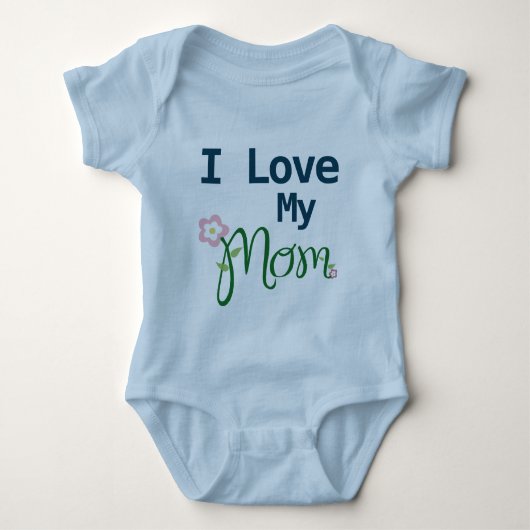 Cute I Love My Ma Baby Boy Blue Romper (Voorkant)