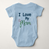 Cute I Love My Ma Baby Boy Blue Romper (Achterkant)