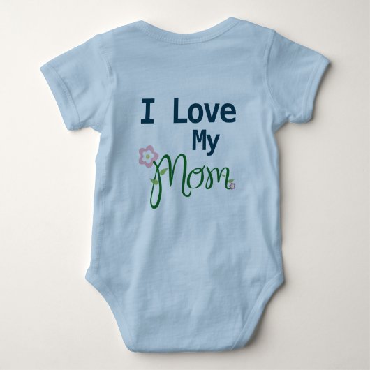 Cute I Love My Ma Baby Boy Blue Romper (Achterkant)