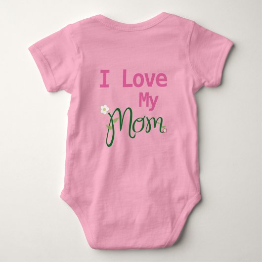 Cute I Love My Ma Baby Girl Pink Romper (Achterkant)