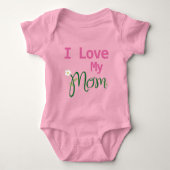 Cute I Love My Ma Baby Girl Pink Romper (Voorkant)
