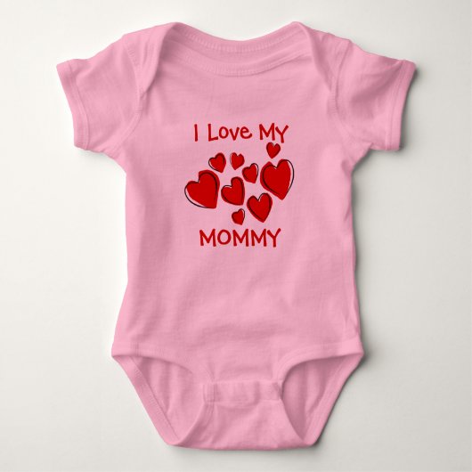 Cute I Love My Mammammie Papa Red Hearts New Mama Romper (Voorkant)