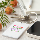 Cute “I Love My Super Mom” Floral Keychain (Voorkant Rechts)