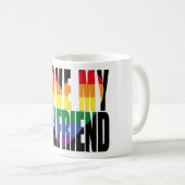 Cute I Love My Vriendin Rainbow Heart Koffiemok (Voorkant rechts)