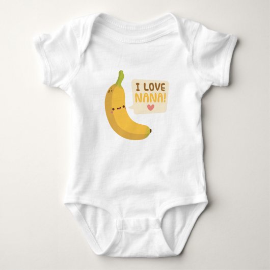 Cute I Love Nana Grandma Banana Pun Romper (Voorkant)
