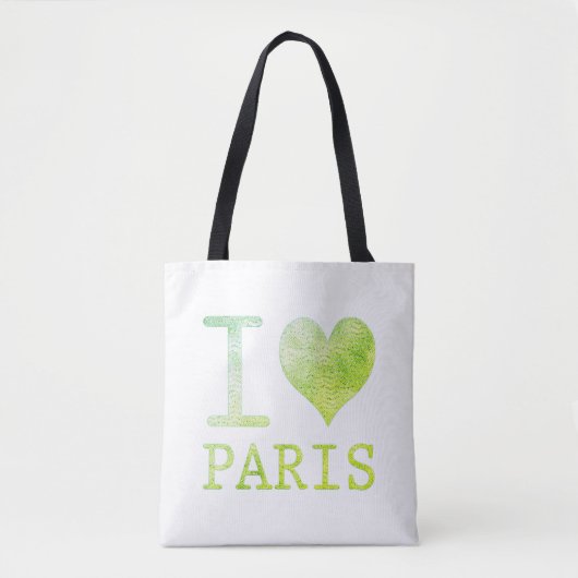 Cute I Love Paris Canvas tas (Voorkant)