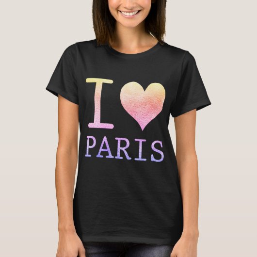 Cute I Love Paris T shirt (Voorkant)