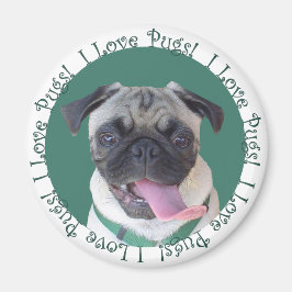 Cute I Love Pugs Magneet