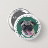 Cute I Love Pugs Ronde Button 5,7 Cm (Voorkant /achterkant)
