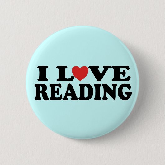Cute I Love Reading Gift Ronde Button 5,7 Cm (Voorkant)