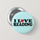 Cute I Love Reading Gift Ronde Button 5,7 Cm (Voorkant /achterkant)