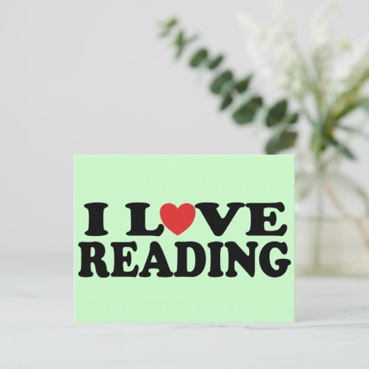 Cute I Love Reading T-shirt Briefkaart (Staand voorkant)
