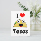 Cute I Love Tacos Briefkaart (Staand voorkant)