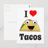 Cute I Love Tacos Briefkaart (Voorkant / Achterkant)