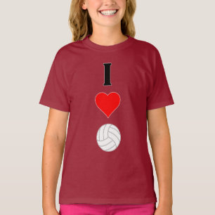 Cute I Love Volleyball Football-achtige Girls Jers T-shirt