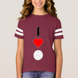 Cute I Love Volleyball Football-achtige Girls Jers T-shirt