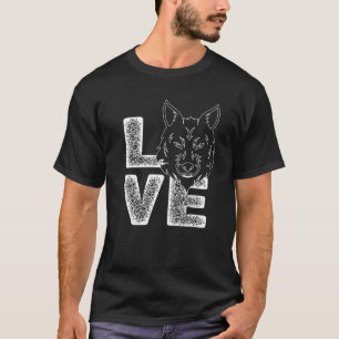 Cute I Love Wolf Theme Idee for Dierenvrienden T-shirt