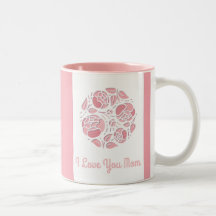 Cute I love you mam roze White Moederdag