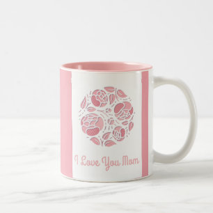 Cute I love you mam roze White Moederdag Tweekleurige Koffiemok