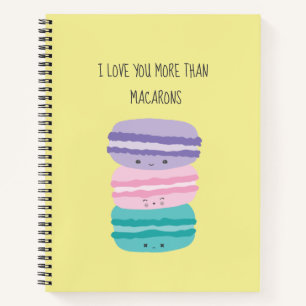 Cute I love you more dan Macarons Kawaii Pastel Notitieboek