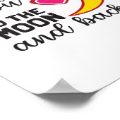 Cute I Love You To The Moon And Back Playful Love  Poster (Hoek)