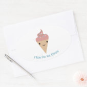 Cute I run op ijs Ovale Sticker (Envelop)