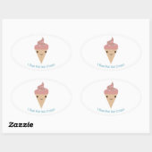 Cute I run op ijs Ovale Sticker (Vel)