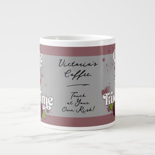 Cute & I ❤️ True Crime.–Personalized Name Grote Koffiekop (Voorkant)