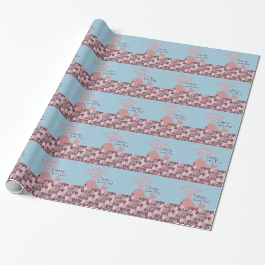 Cute I whaley love you! design Cadeaupapier (Uitgerold)