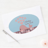 Cute I whaley love you! design Ovale Sticker (Envelop)