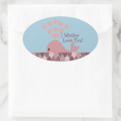 Cute I whaley love you! design Ovale Sticker (Tas)